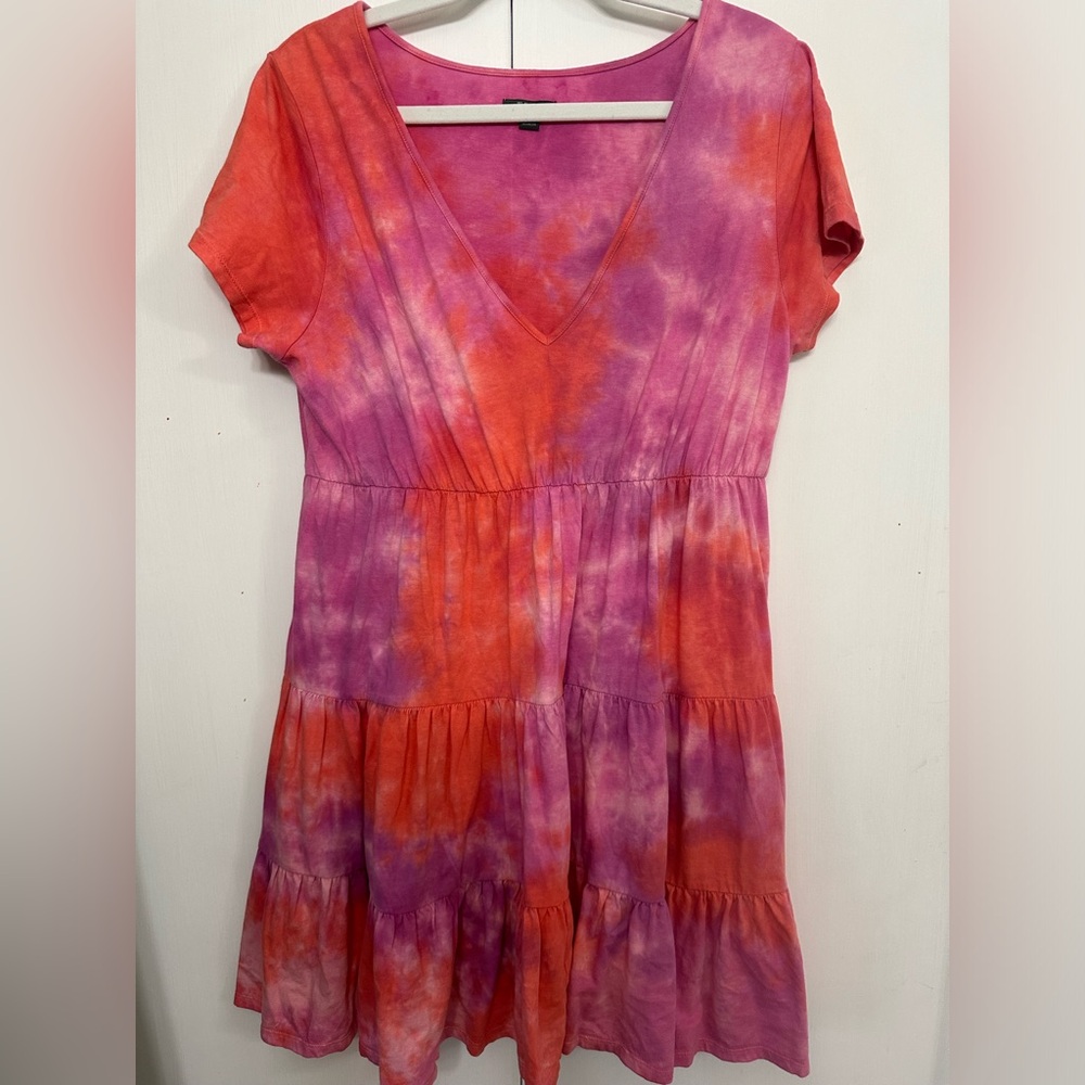 Wild Fable Orange & Pink Tie-dye dress; Size XL